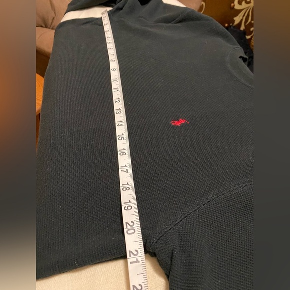 Polo Ralph Lauren Mens XL Black Thermal Sleepwear Shirt Top with Red Polo Logo. - Picture 5 of 7
